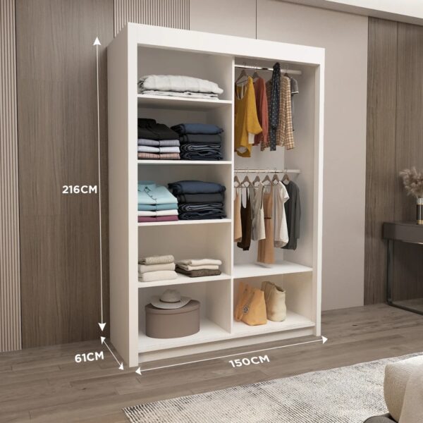 Milan Mirror Sliding Door Wardrobe