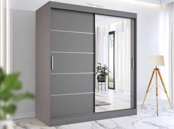 Lyon Modern Mirrored Sliding Door Wardrobe