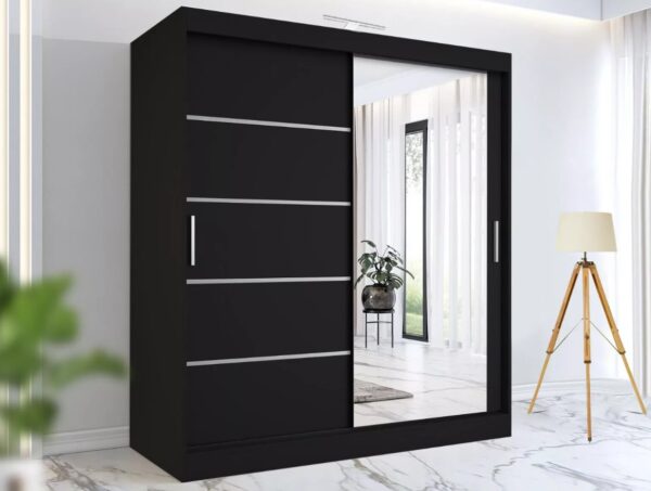 Lyon Modern Mirrored Sliding Door Wardrobe