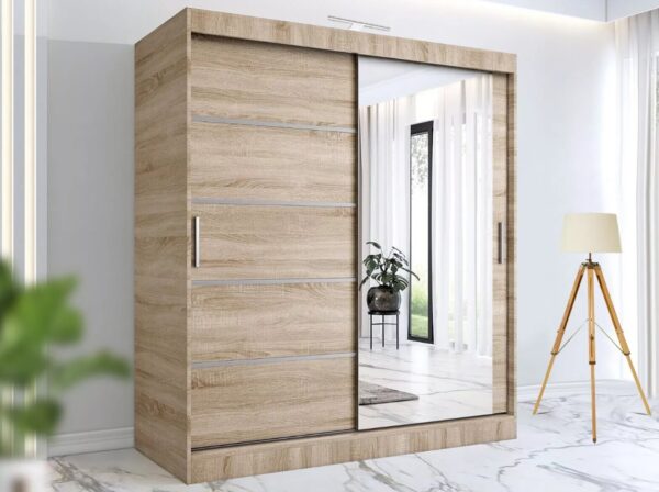 Lyon Modern Mirrored Sliding Door Wardrobe
