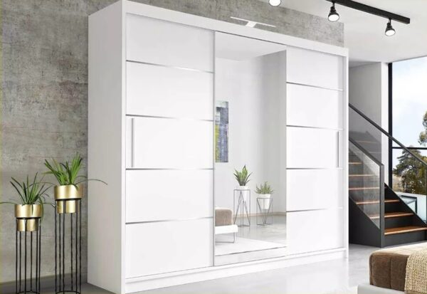 Lyon Modern Mirrored Sliding Door Wardrobe