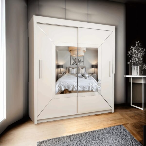 Modern Venice 2-Door Sliding Mirror Wardrobe