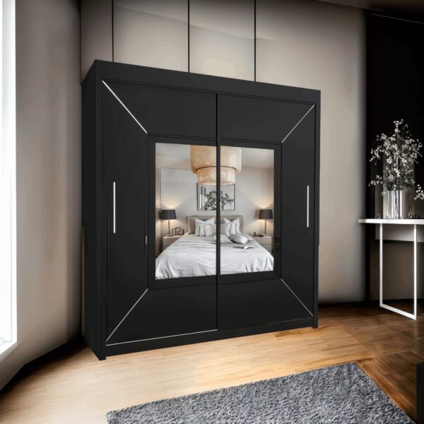Modern Venice 2-Door Sliding Mirror Wardrobe