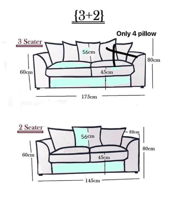 Dylan Jumbo Cord Fabric Sofa - (3+2 Sofa Set)