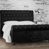 Chesterfield Fabric Sleigh Bed with Ottoman Storage – Luxury Upholstered Bed in UK