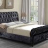 Chesterfield Fabric Sleigh Bed with Ottoman Storage – Luxury Upholstered Bed in UK