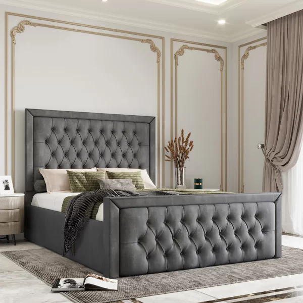 Hilton Upholstered Ottoman Storage Bed – Luxury Fabric Bed Frame in UK