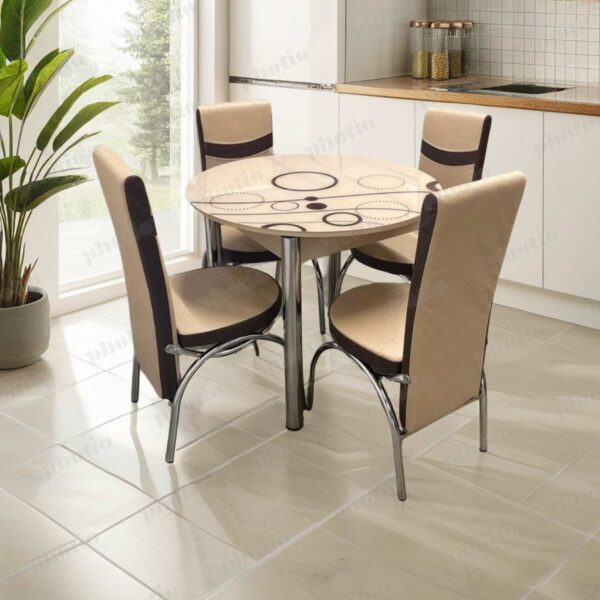 Turkish Round Dining Set | 4 Chairs | Multiple Colors