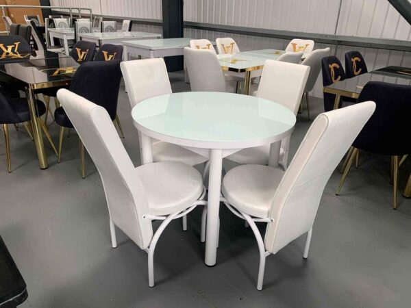 Turkish Round Dining Set | 4 Chairs | Multiple Colors