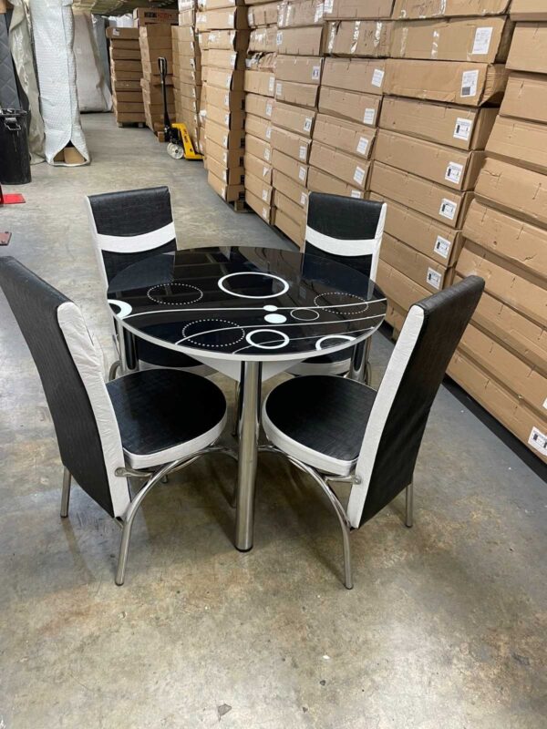 Turkish Round Dining Set | 4 Chairs | Multiple Colors